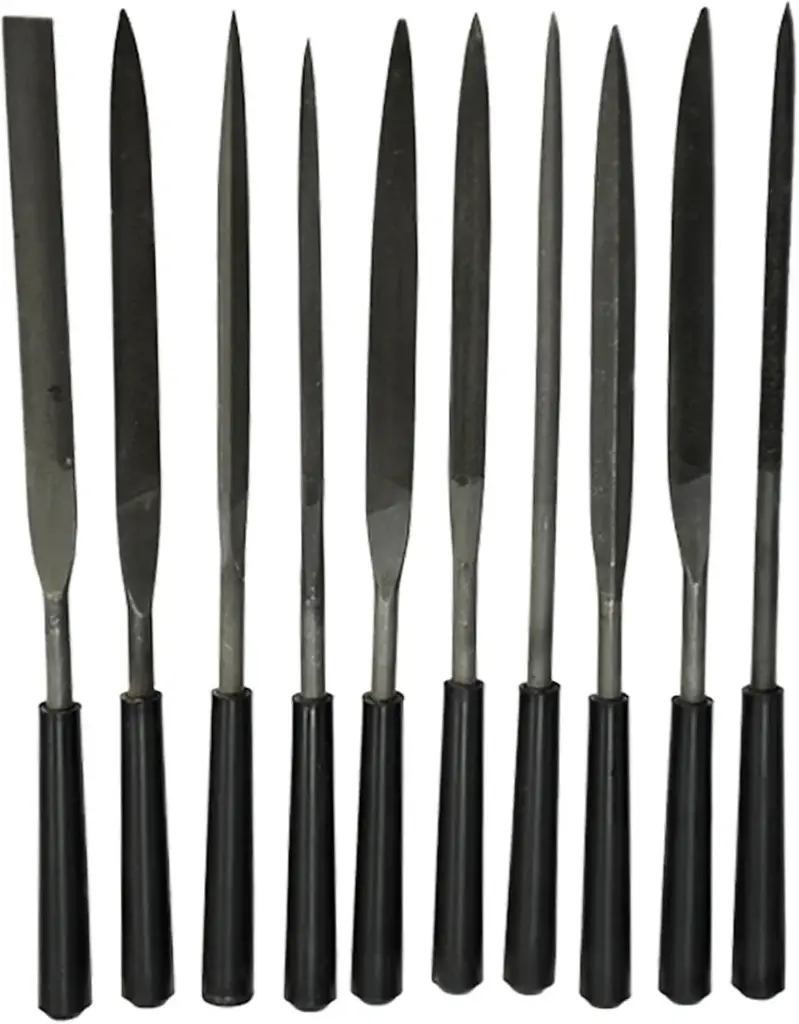 WEDO Lot de 10 mini limes aiguilles avec poignée en plastique antidérapante