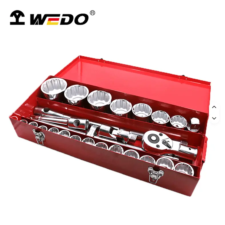 WEDO Jeu de 26 clés à douille 12pans 3/4" & 1" Cliquet, métrique