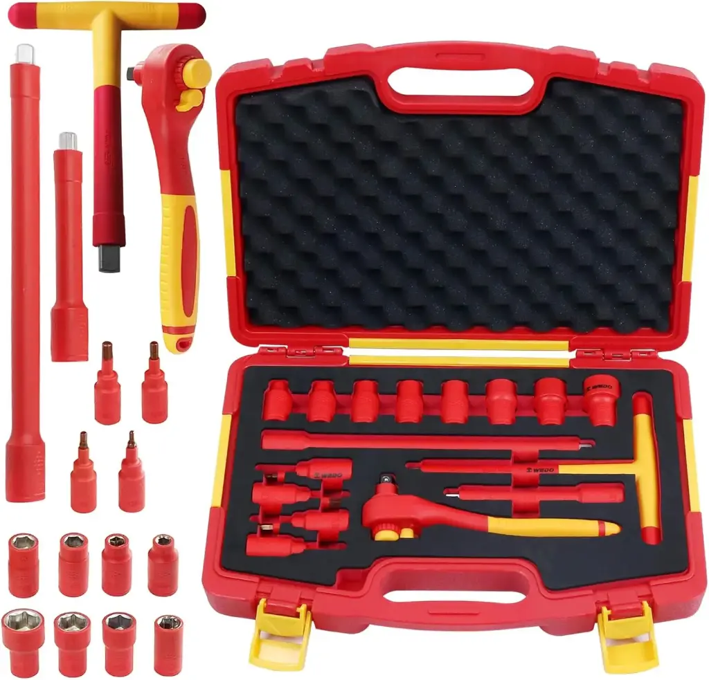 WEDO 16 Pcs isolée 3/8'' Jeu de douilles VDE 1000V, électricien