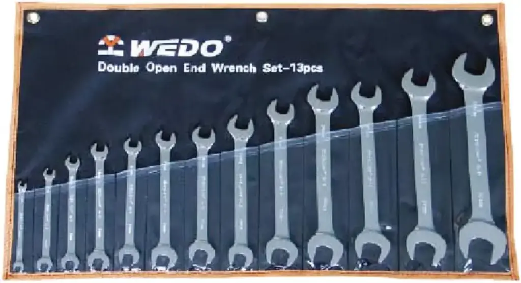 WEDO Jeu de 13 clés à fourche double 6 à 32mm, acier CRV DIN3310 