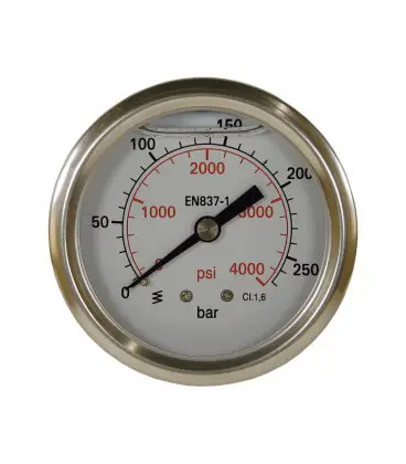 [001109] TISCO manomètre 63mm 0-500bar G1/4 fixation axiale