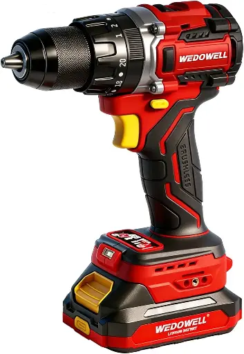 [WEDO5202] WEDOWELL Perceuse à percussion sans fil, Batterie 18v (20v max.), 2 vitesses