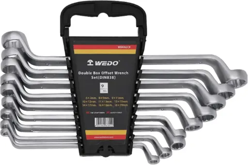 [WD002C9] WEDO Jeu de 9 Clés polygonale double, en acier CRV DIN3113