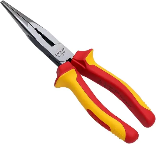 WEDO Pince à bec, demi-ronde isolée VDE 1000 V, en acier CRV