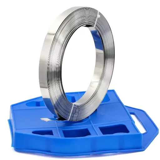 [000339] Feuillard Acier inox SS30, largeur 19 x 0.7mm x 30m pour cerclage
