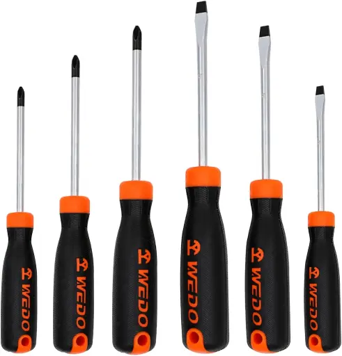 [WD610D-6] WEDO Lot de 6 tournevis magnétique 4 plates, 2 cruciformes